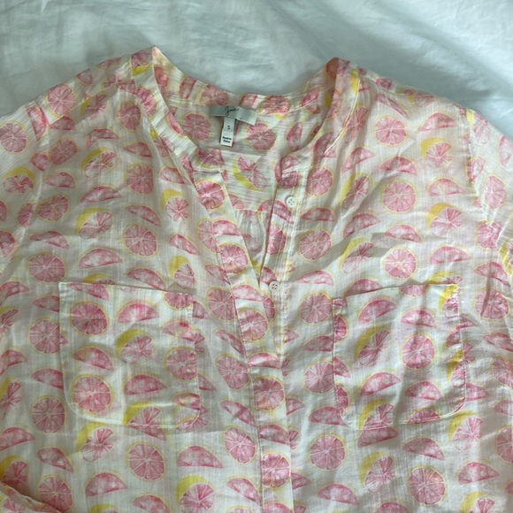 Joie Grapefruit Print Lightweight Blouse - Picture 2 of 7